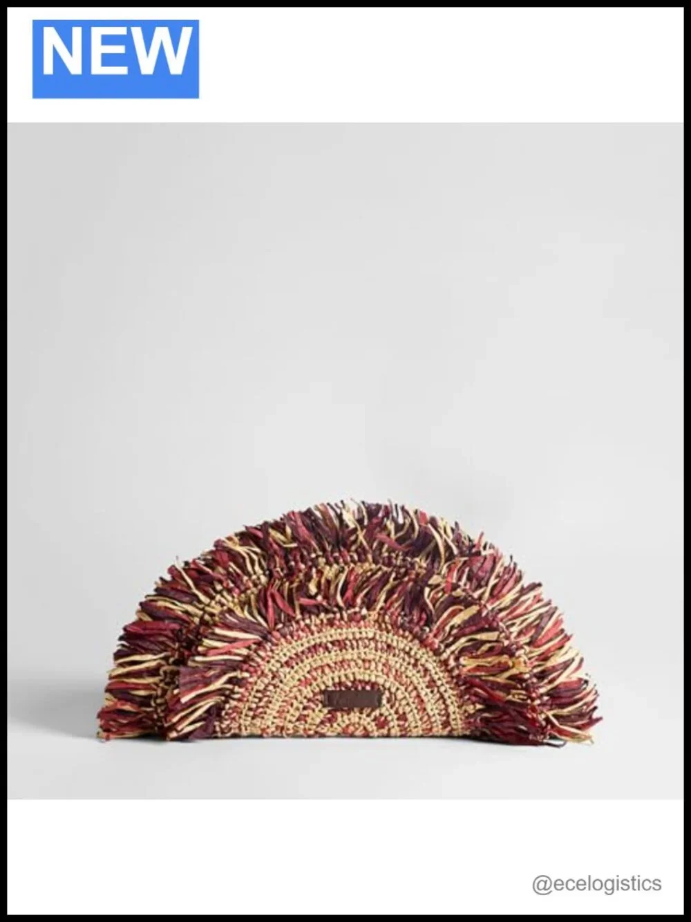Raffia Fringe Clutch Handbag with Magnetic Closure Lightweight Evening Bag